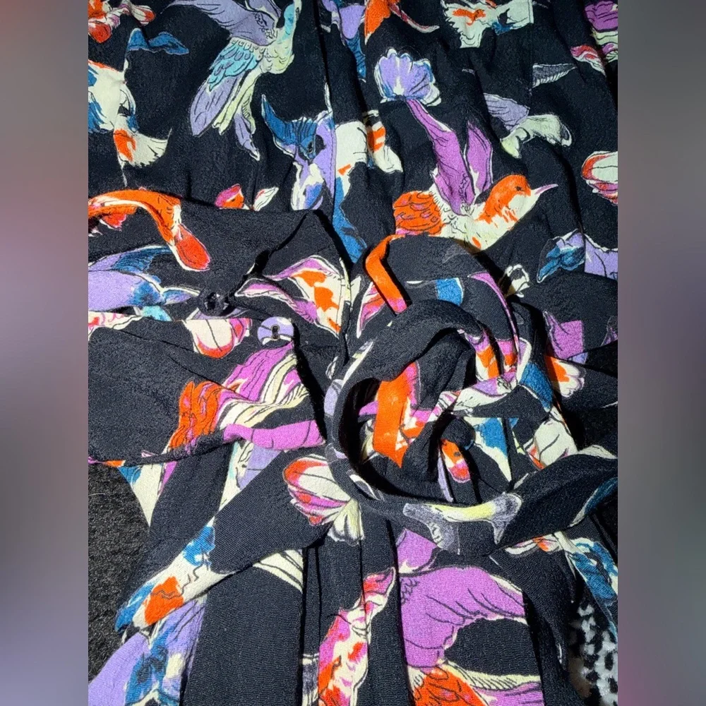 Maeve Anthropology bird Floral Print Women's Dress 6 - Picture 5 of 5